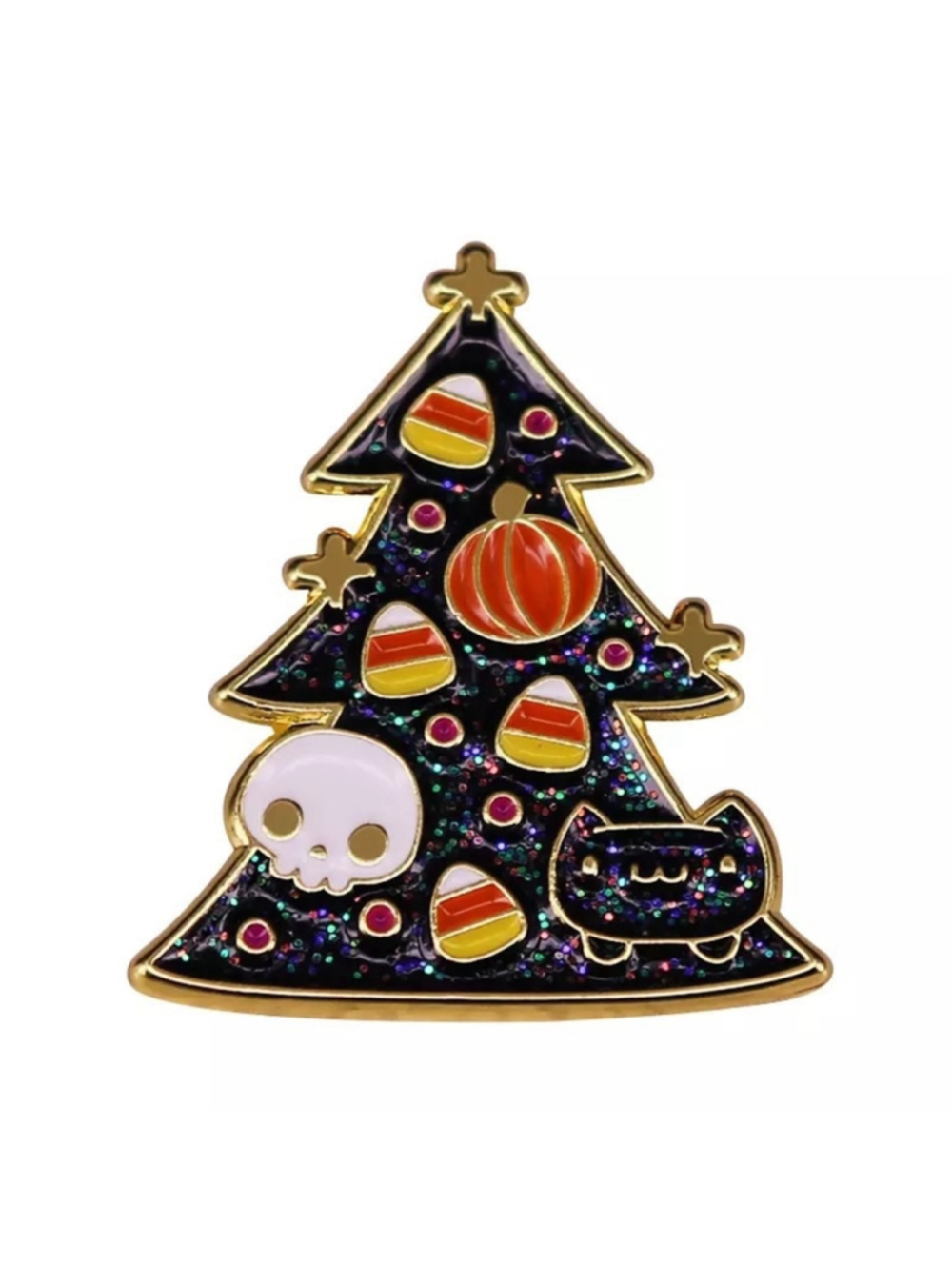 Spooky Halloween Christmas Tree Enamel Pin